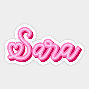 Sara name pink heart Sticker